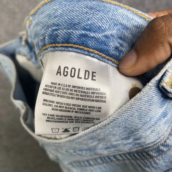 AGOLDE Riley High Rise Straight Crop Jeans Size 28 Light Wash a066b-983 - Picture 6 of 13